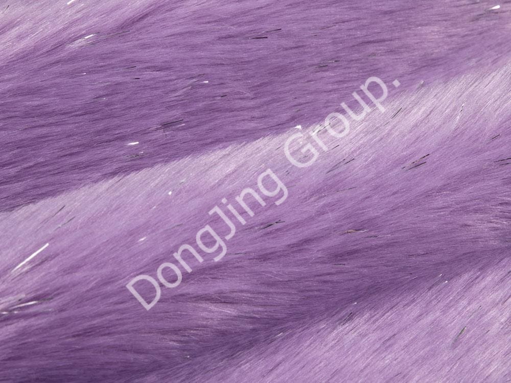 8HP1302-Purple clip prata seda raposa macia faux fur fabric