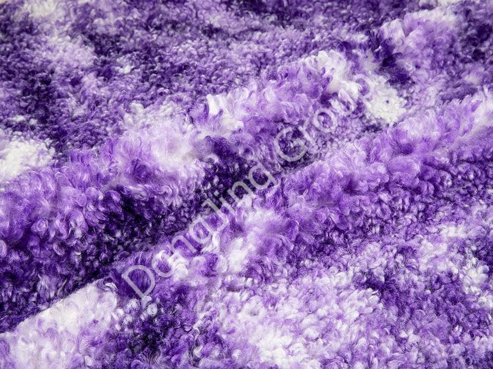 8T0821-Malha redonda roxa da mesma cor rolo bagunçado imitação de lã faux fur fabric