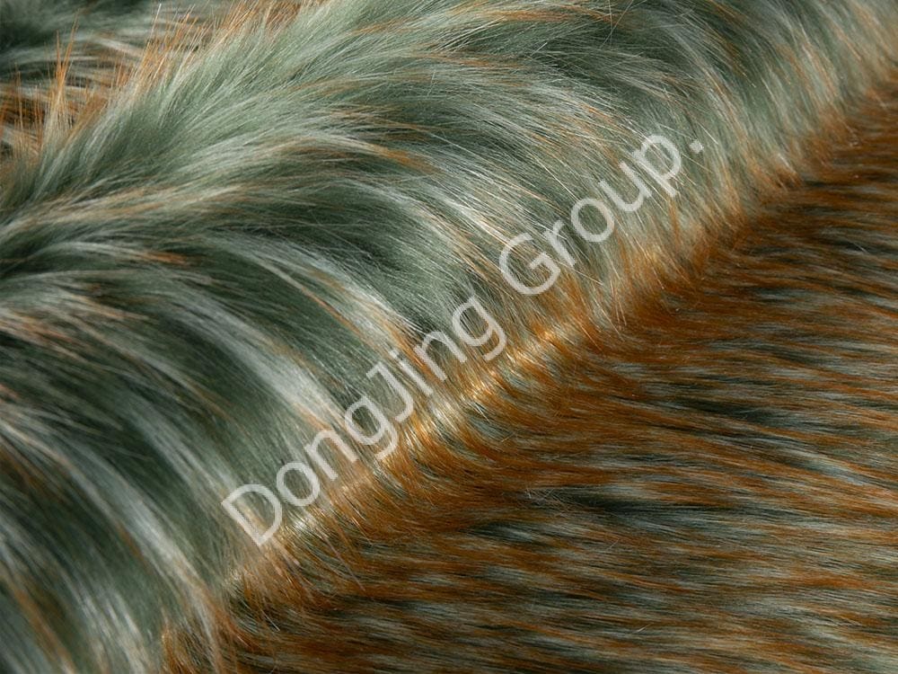 8W1809-Bolinhos peludos amarelos pontudos verde-escuros faux fur fabric