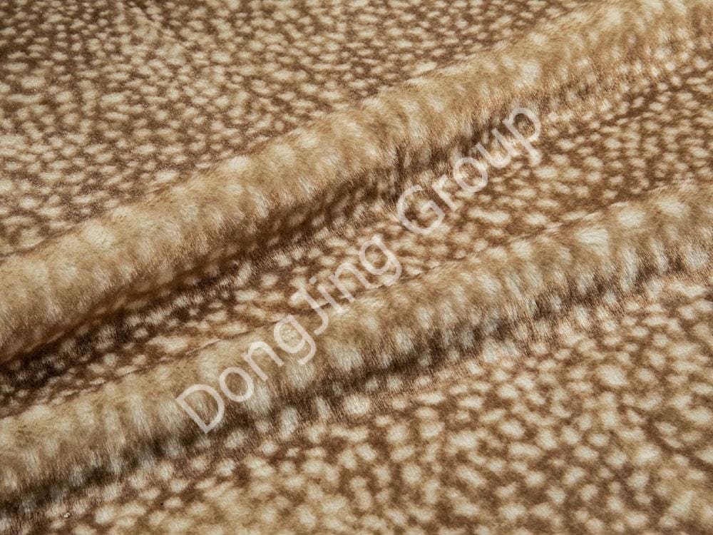 9G0560-Estampa de veado esbranquiçada faux fur fabric