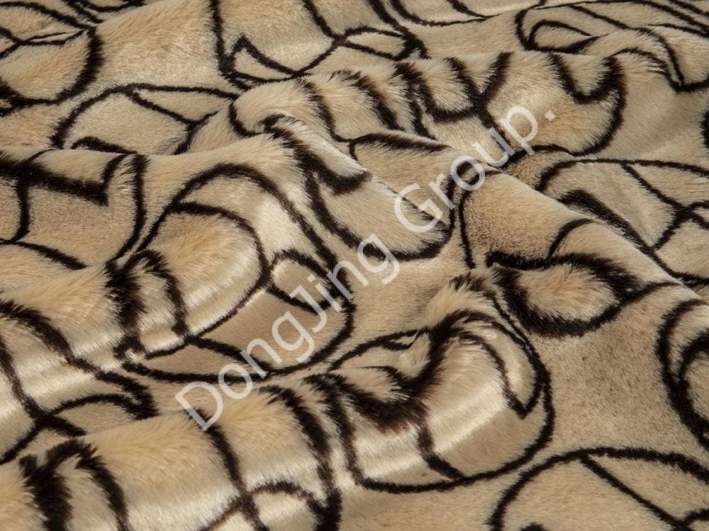 9HW0504-Cabelo de coelho jacquard de duas cores faux fur fabric