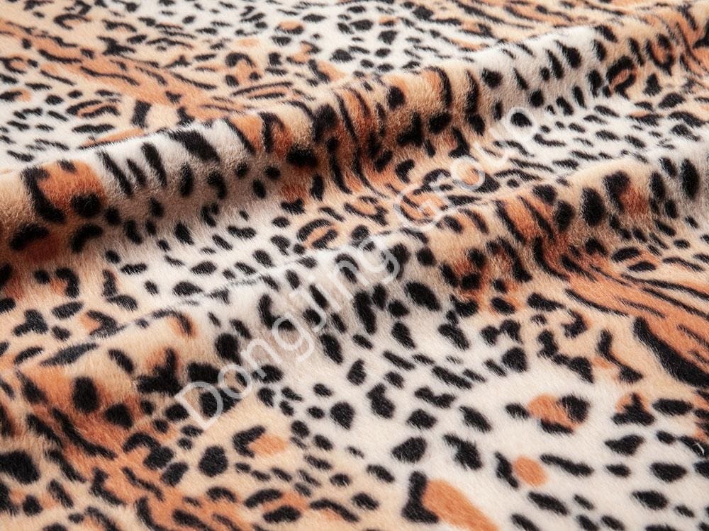 9KT0303-Estampa de furão rosa estampa de leopardo de leopardo faux fur fabric