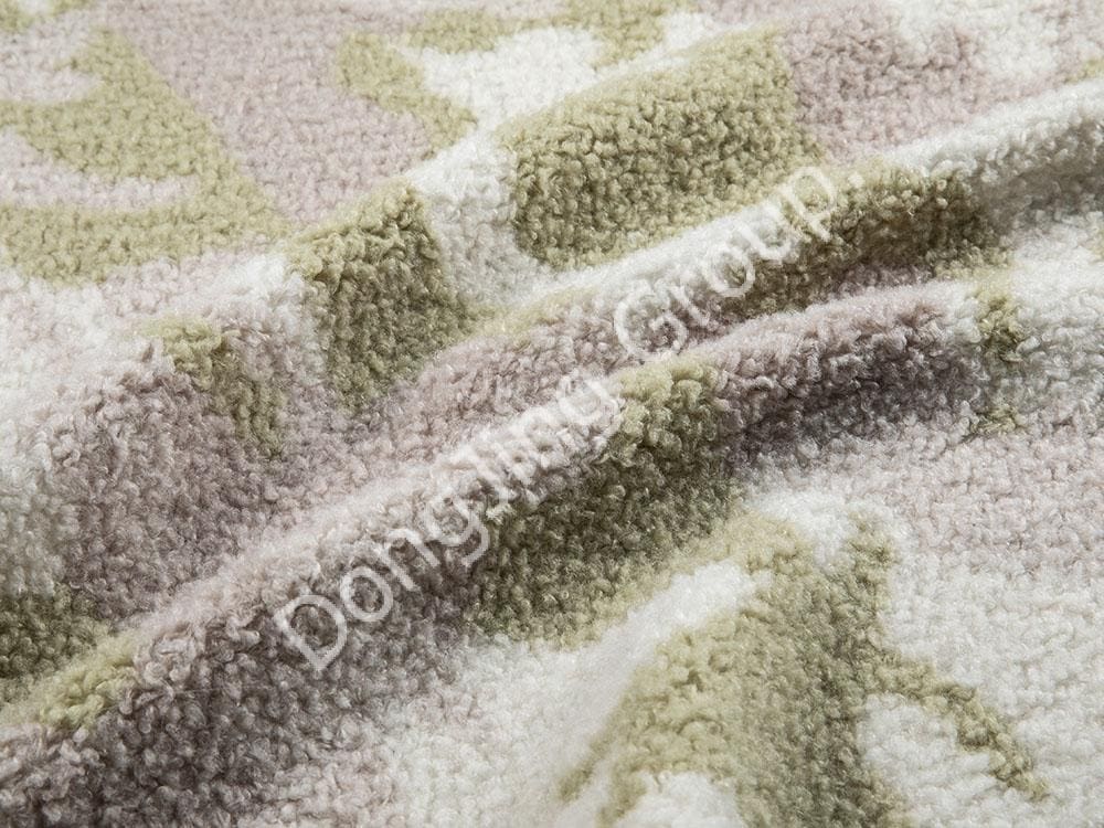 9KW0368-Lã de imitação de aveia verde camuflagem de três cores faux fur fabric