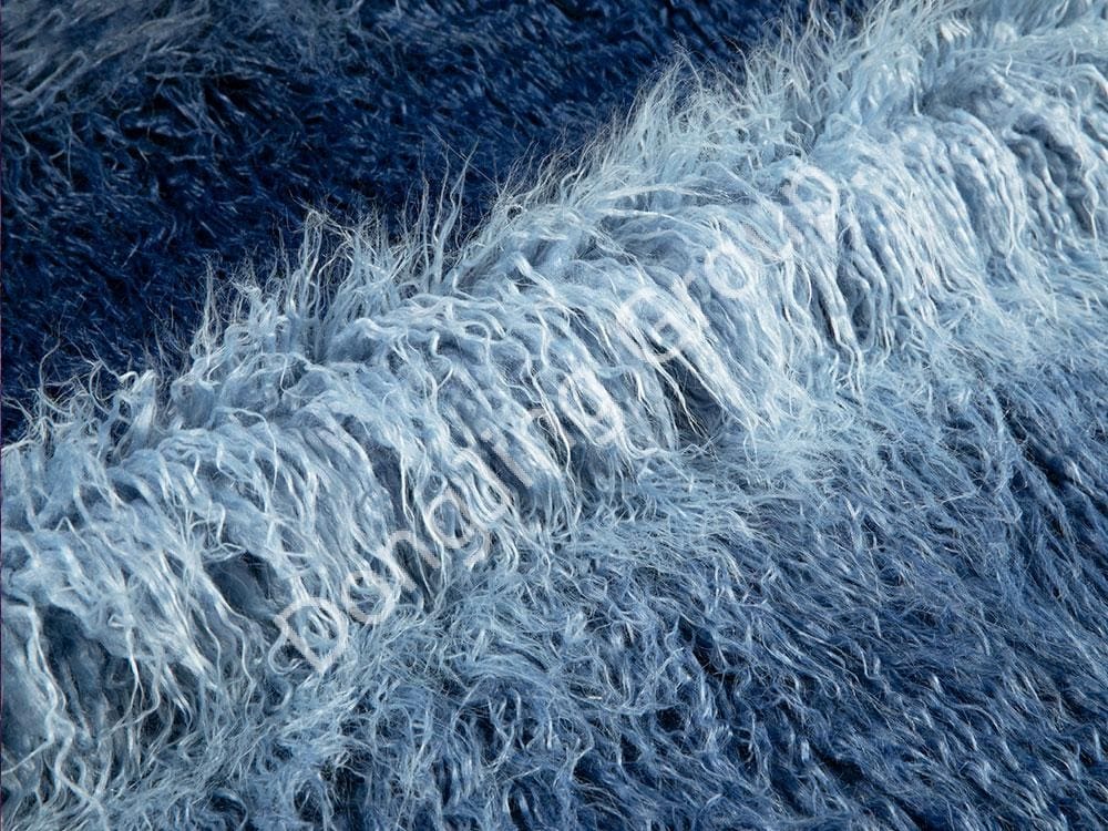 9W0157-Rolos lavados em azul escuro e azul claro empurram lã de praia faux fur fabric