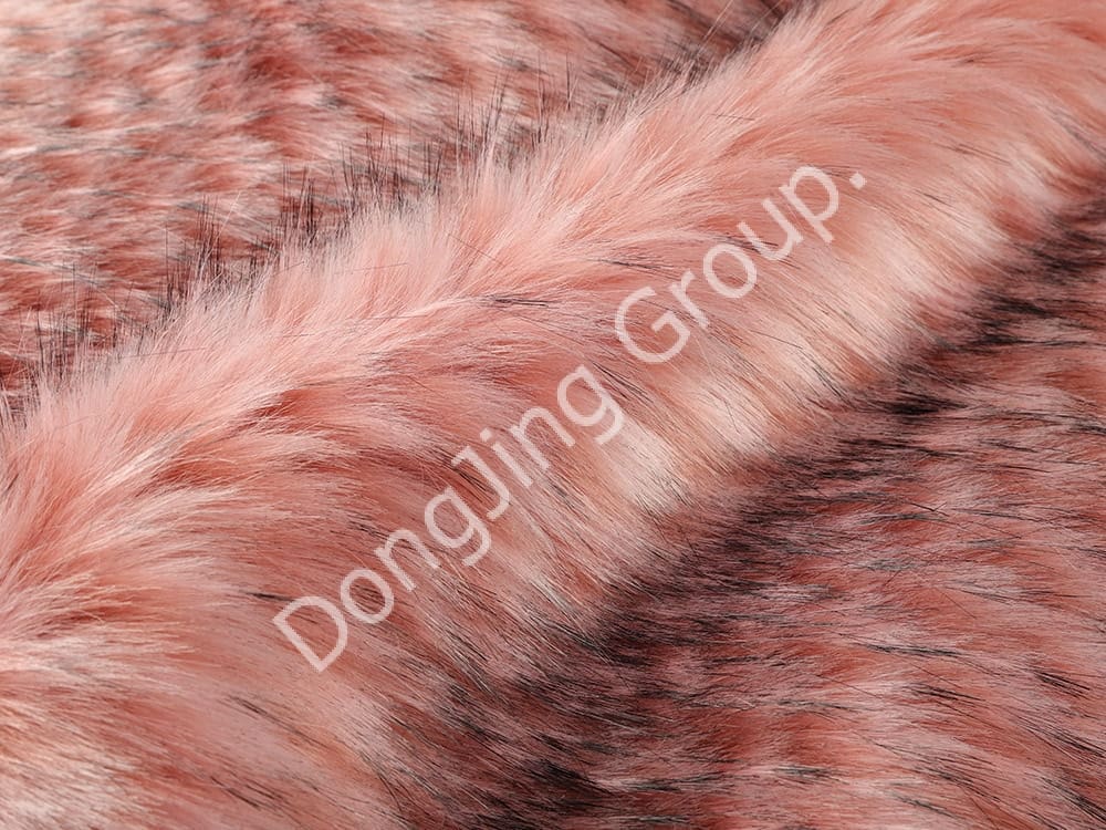 9W0684-Cabelo de guaxinim de abacaxi rosa faux fur fabric