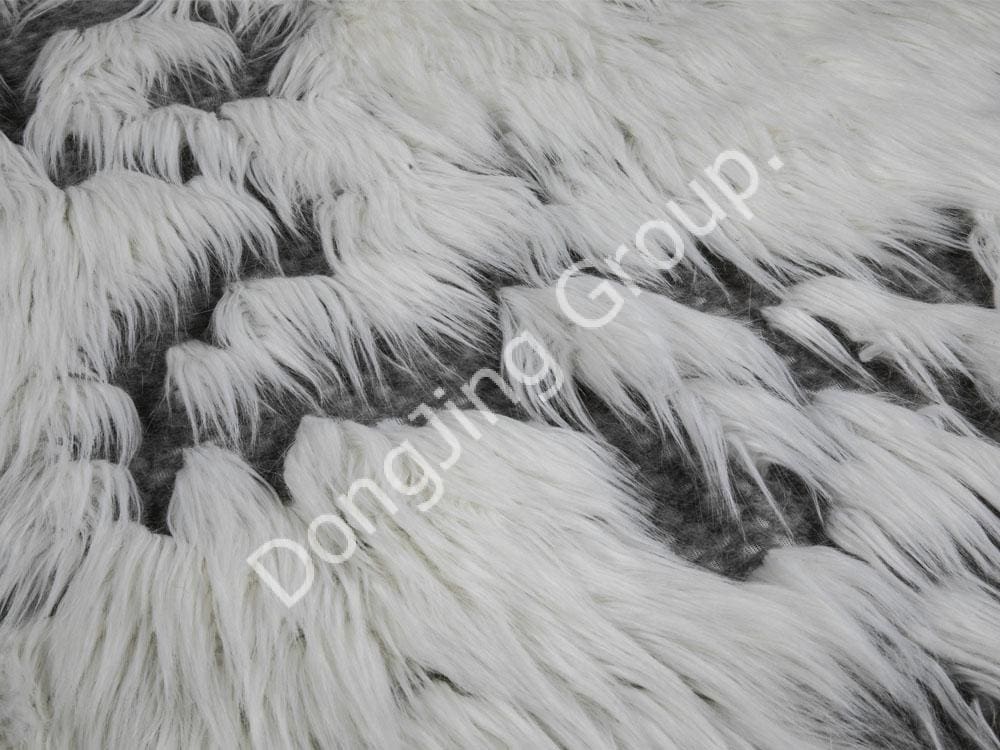 9W0925-White lift grey anti-hair curling fox faux fur fabric