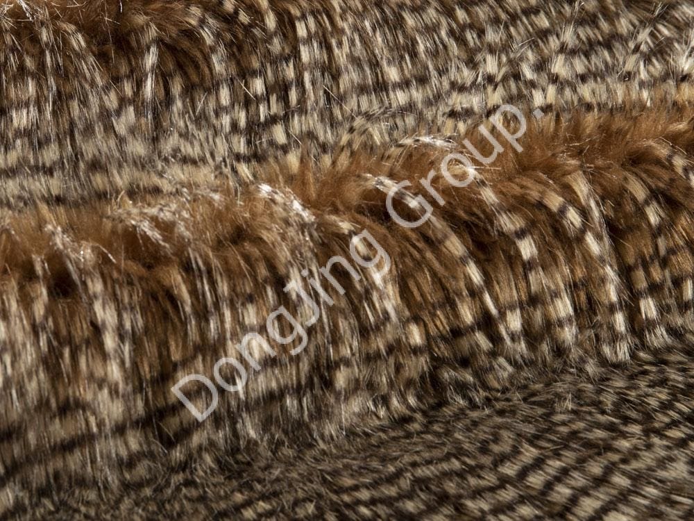 9W1111-Cabelo de faisão peludo jacquard de duas cores faux fur fabric