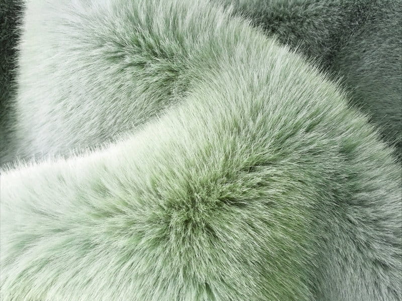 XD0011-Cardamomo Green Gold Fox faux fur fabric